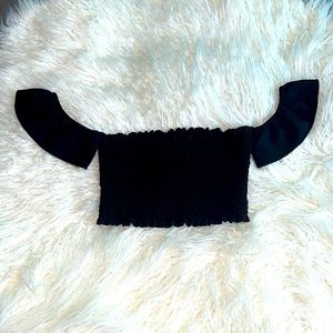 7 Day WKND Tube Top with Ruffle Sleeves